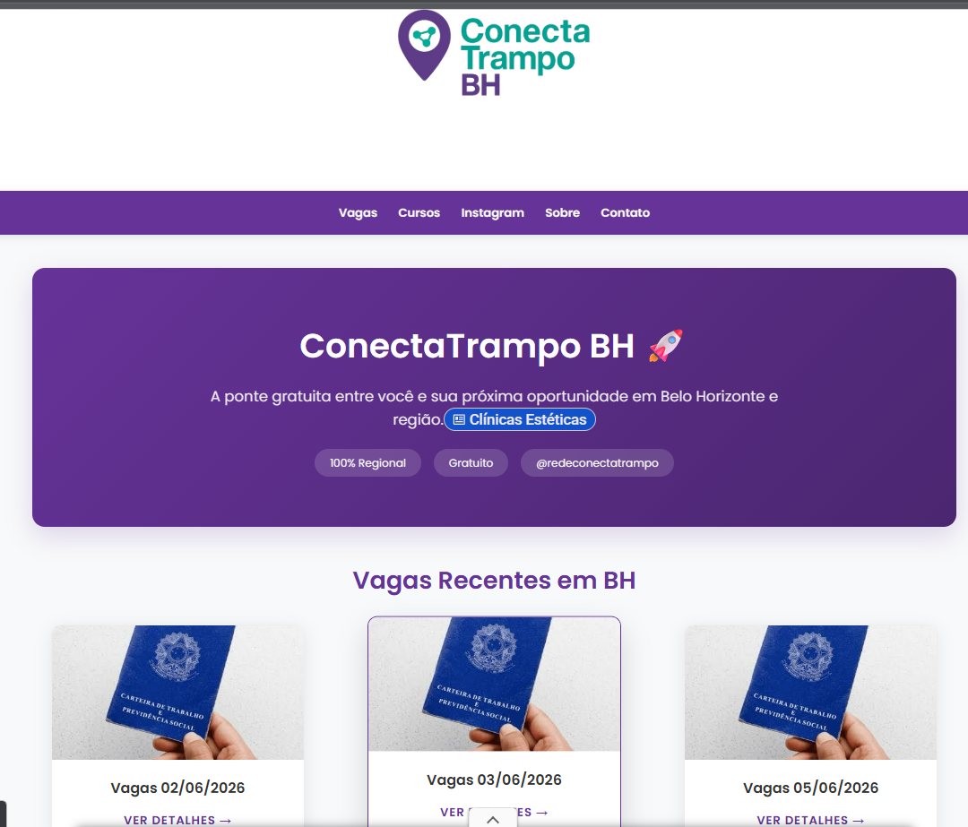 Prévia do site Conecta Trampo BH