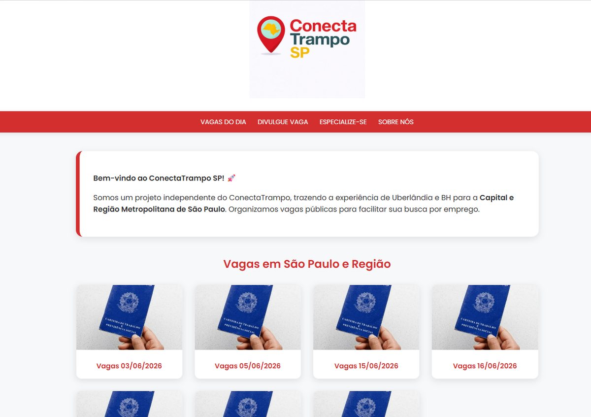 Prévia do site Conecta Trampo SP