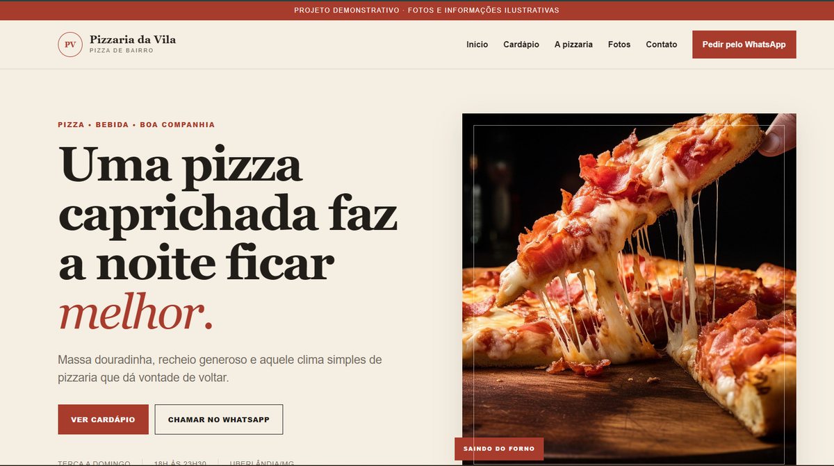 Prévia do site Pizzaria Da Vila